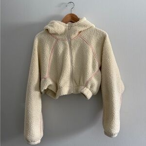 Urban Outfitters Fleece zip up hoodie with Pink Accents
cozy out from under